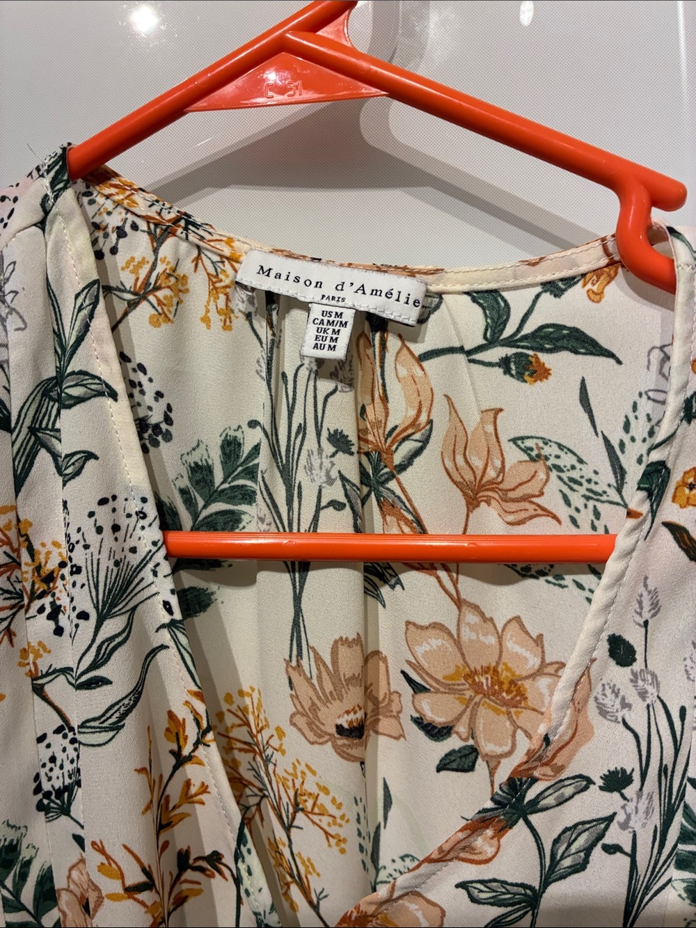 Two Floral Ruffle Sleeve Blouses - Picture 2 of 6